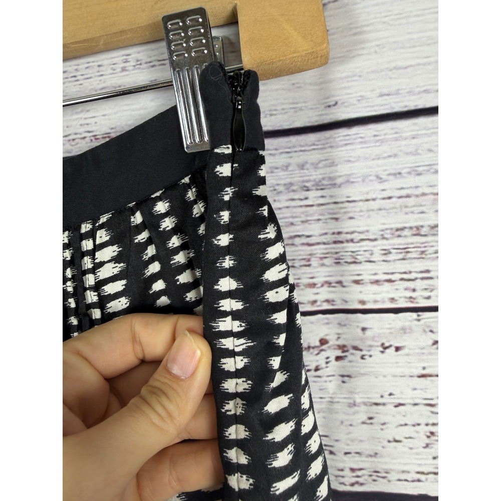 Anthropologie Edme & Esyllte Black White Ikat A-Line Skirt Size 4 Boho - Picture 6 of 8